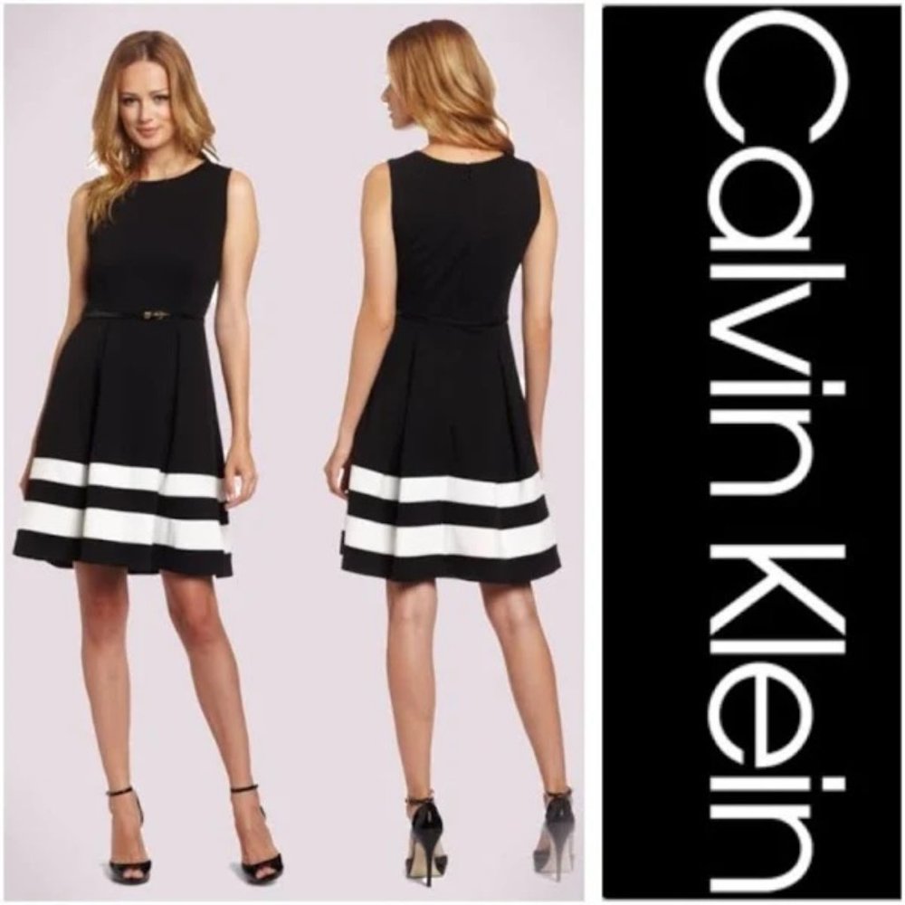 Calvin Klein Black and White Dress Calvin Klein dress black white Calvin Klein